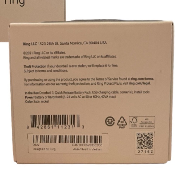 ✨hp✨ Ring Video DOORBELL 3 Smart Camera Alarm System iOS Android Compatible NIB - Picture 3 of 8